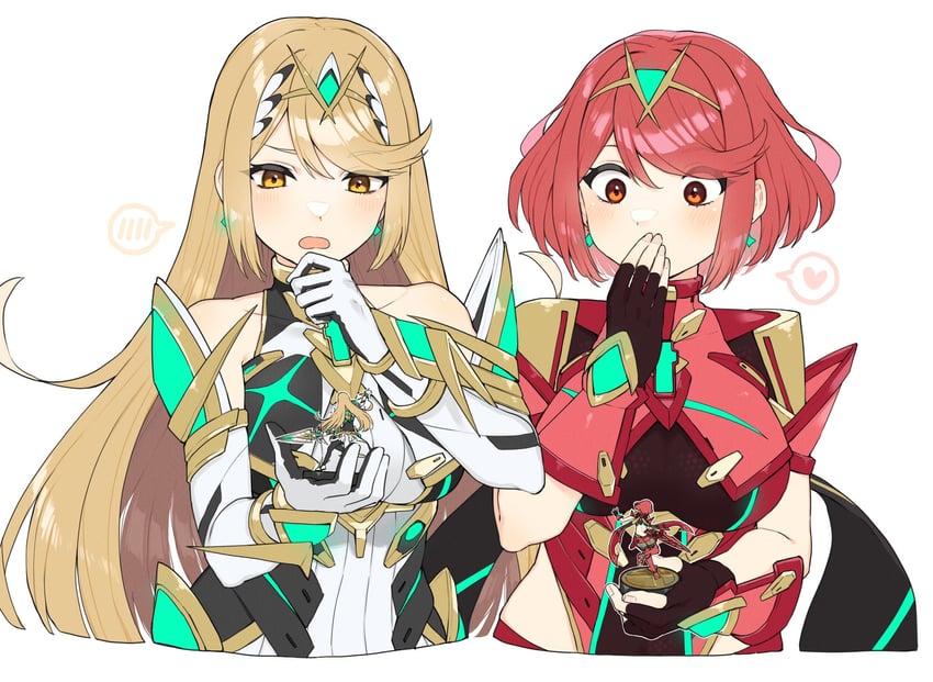 pyra and mythra (xenoblade chronicles and 2 more) drawn by kinagi_(3307377)