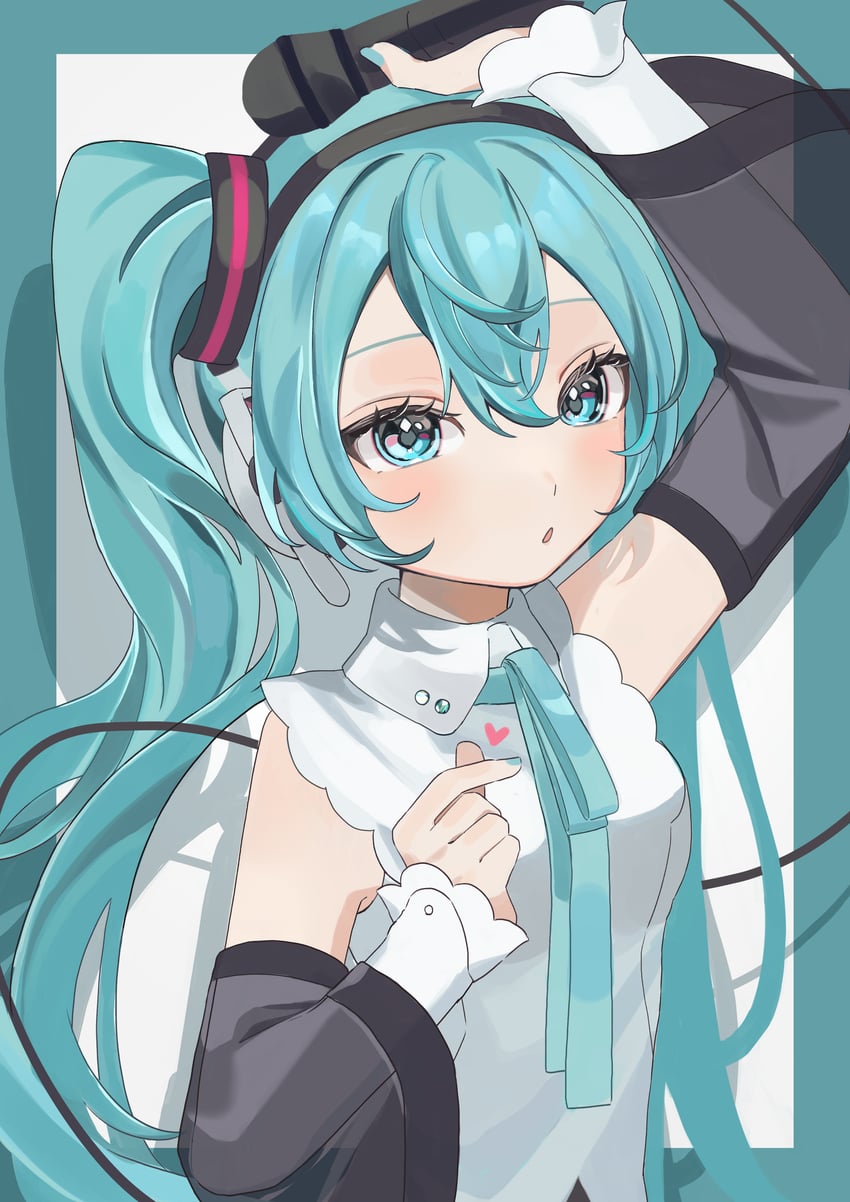 hatsune miku (vocaloid and 1 more) drawn by hakudaku
