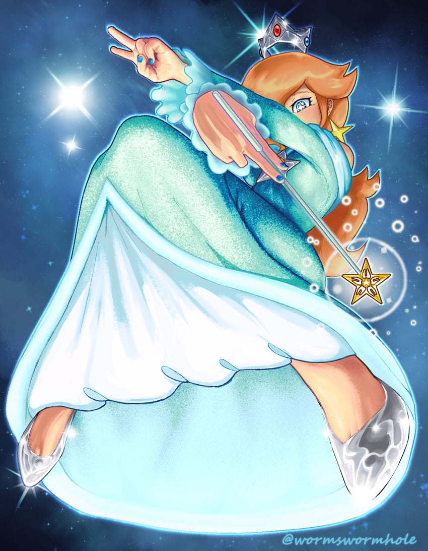 rosalina (mario and 1 more) drawn by wormswormhole
