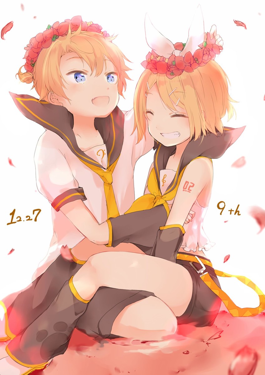 kagamine rin and kagamine len (vocaloid) drawn by oyamada_gamata