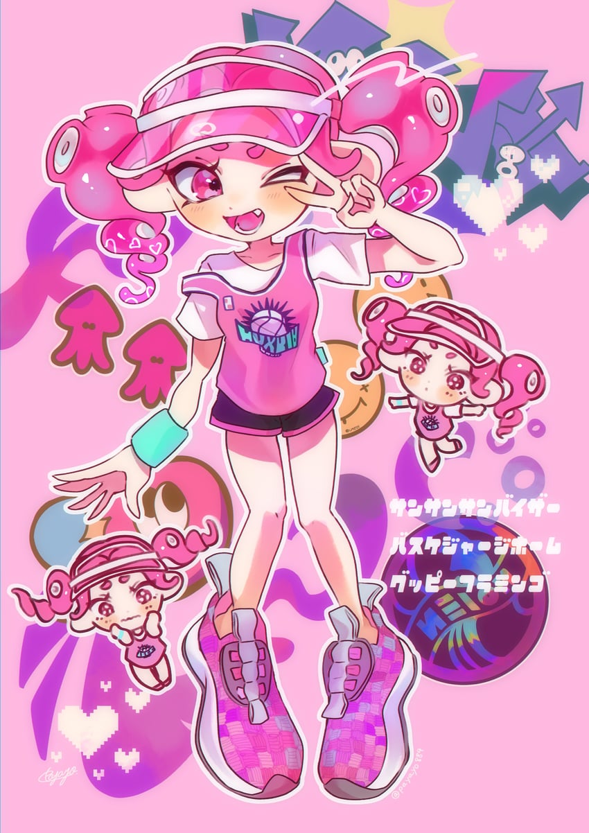 octoling player character and octoling girl (splatoon) drawn by payayo884