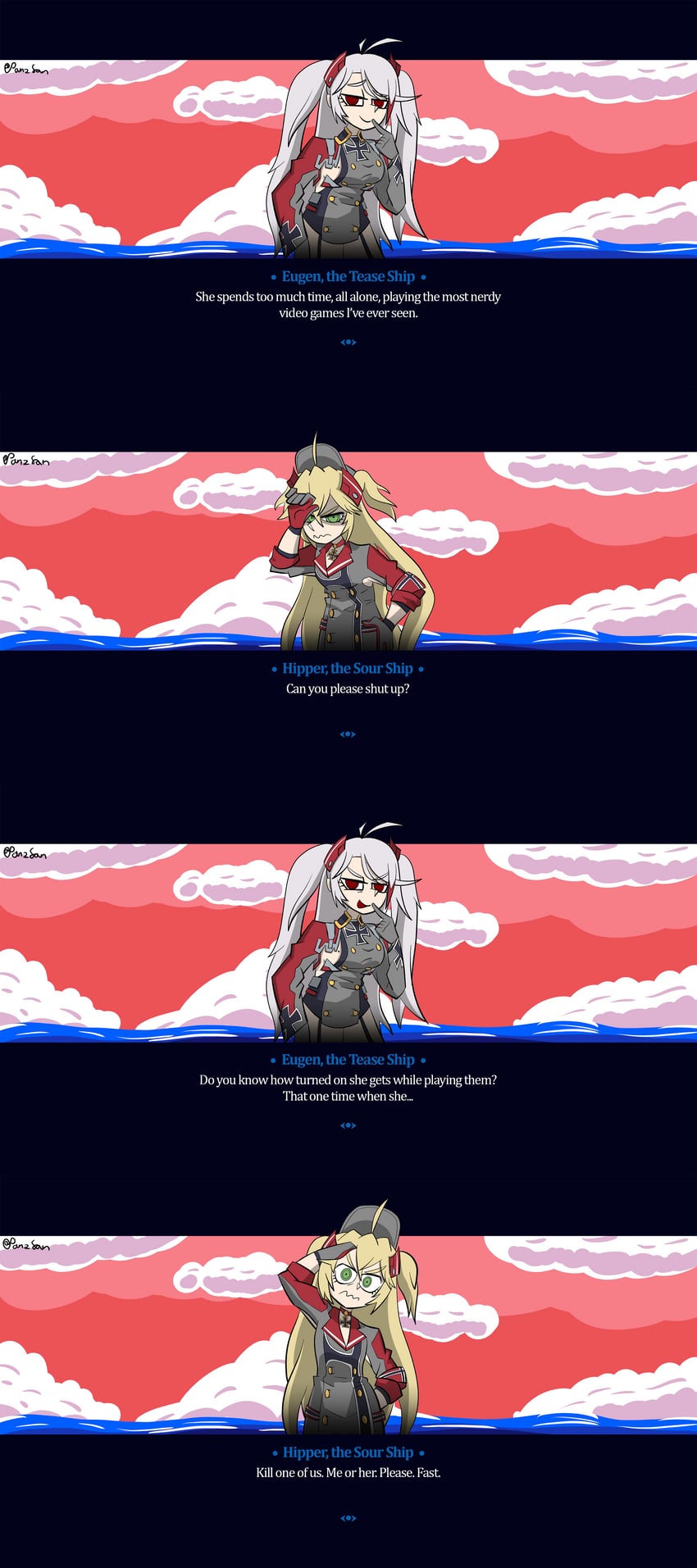 prinz eugen and admiral hipper (azur lane and 1 more) drawn by panzsan