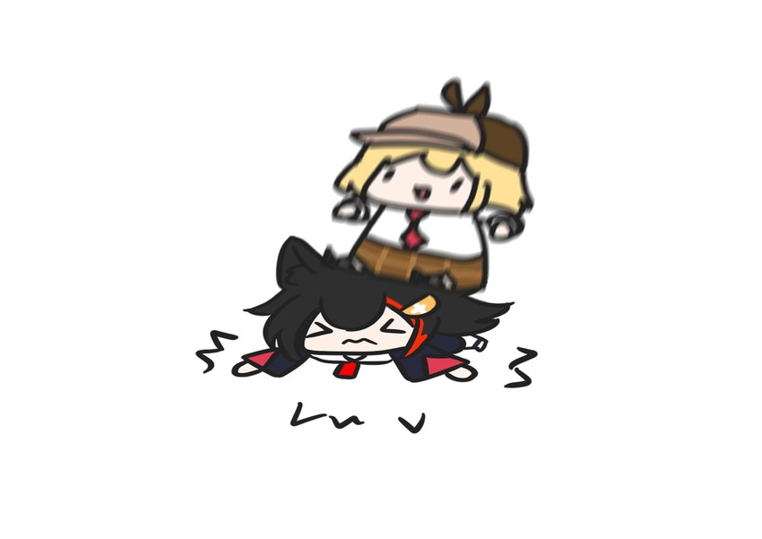 watson amelia, ookami mio, and smol ame (hololive and 1 more) drawn by monotoxy and walfie