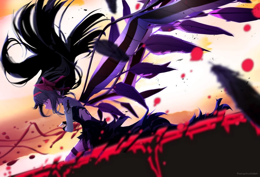 akemi homura and akuma homura (mahou shoujo madoka magica and 1 more) drawn by sengoku_chidori