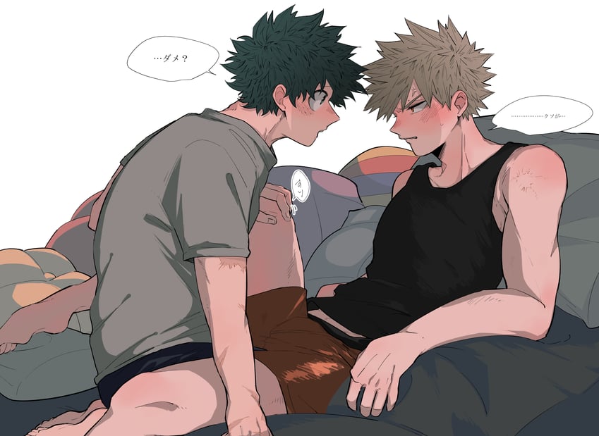 midoriya izuku and bakugou katsuki (boku no hero academia) drawn by omura_(o_mr)