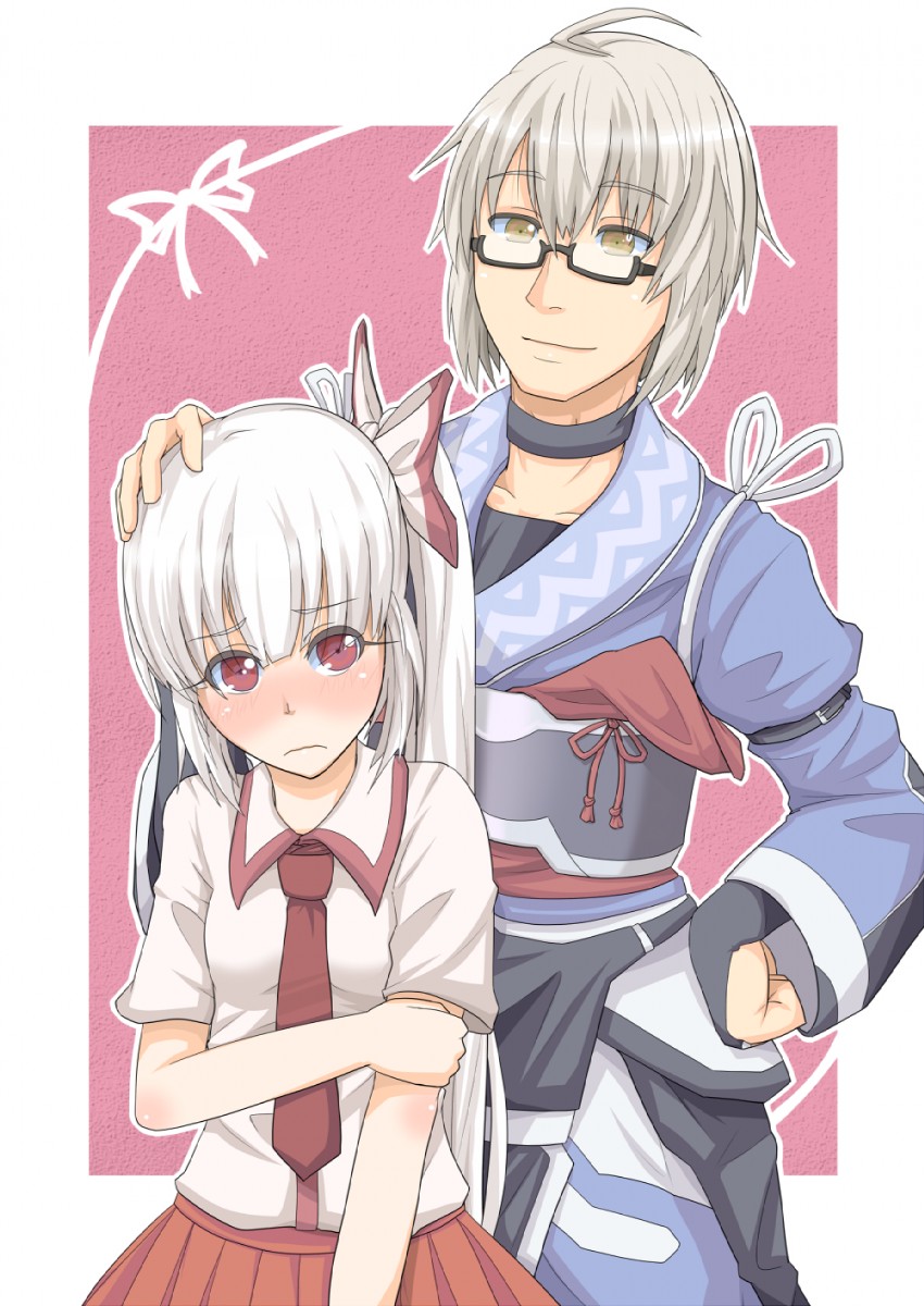 fujiwara no mokou and morichika rinnosuke (touhou) drawn by matsura_(nagatosan)