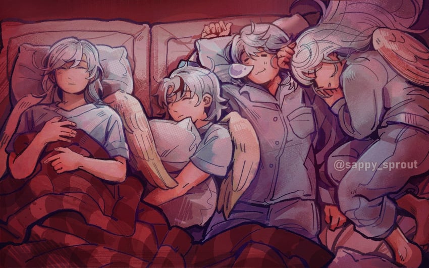 koharu, kanna, chiyo, and ena (love-bullet) drawn by sappy_sprout