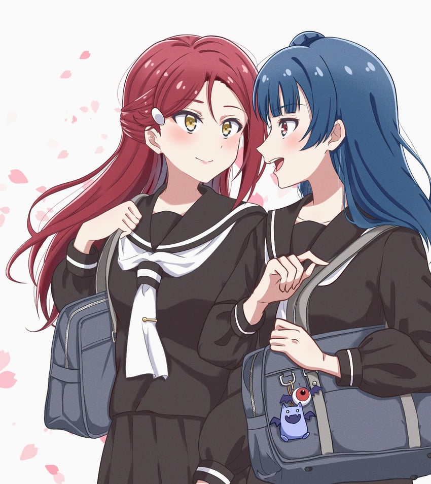 tsushima yoshiko and sakurauchi riko (love live! and 1 more) drawn by aziazi014