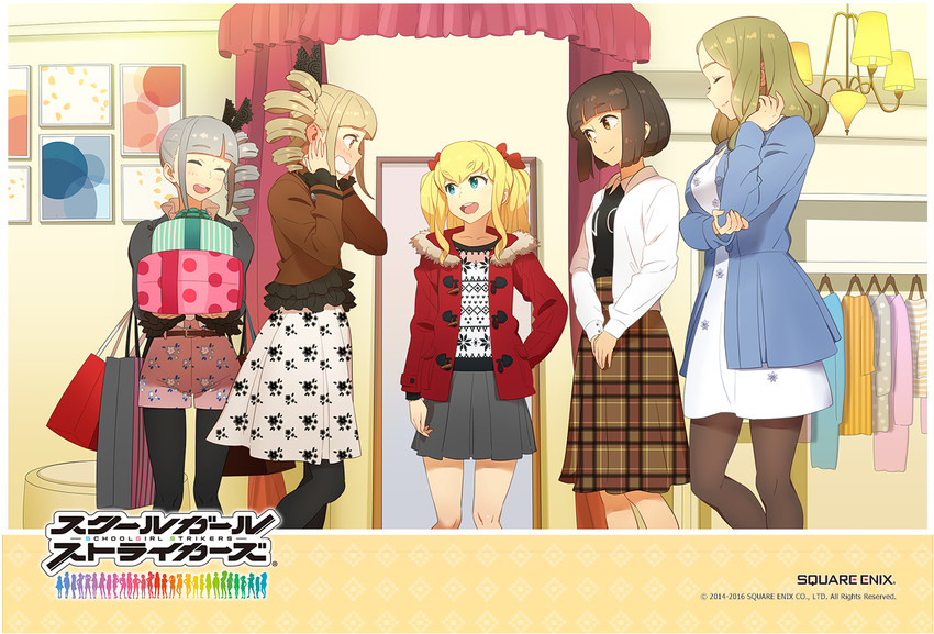haishima isari, haishima kagari, yamabuki kaede, hinomiya niho, and aoi yukie (square enix and 1 more) drawn by kobayashi_gen