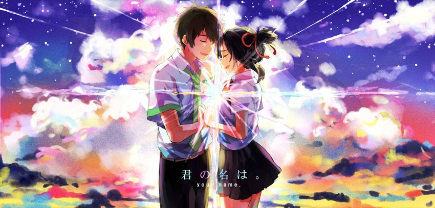 miyamizu mitsuha and tachibana taki (kimi no na wa.) drawn by saladna