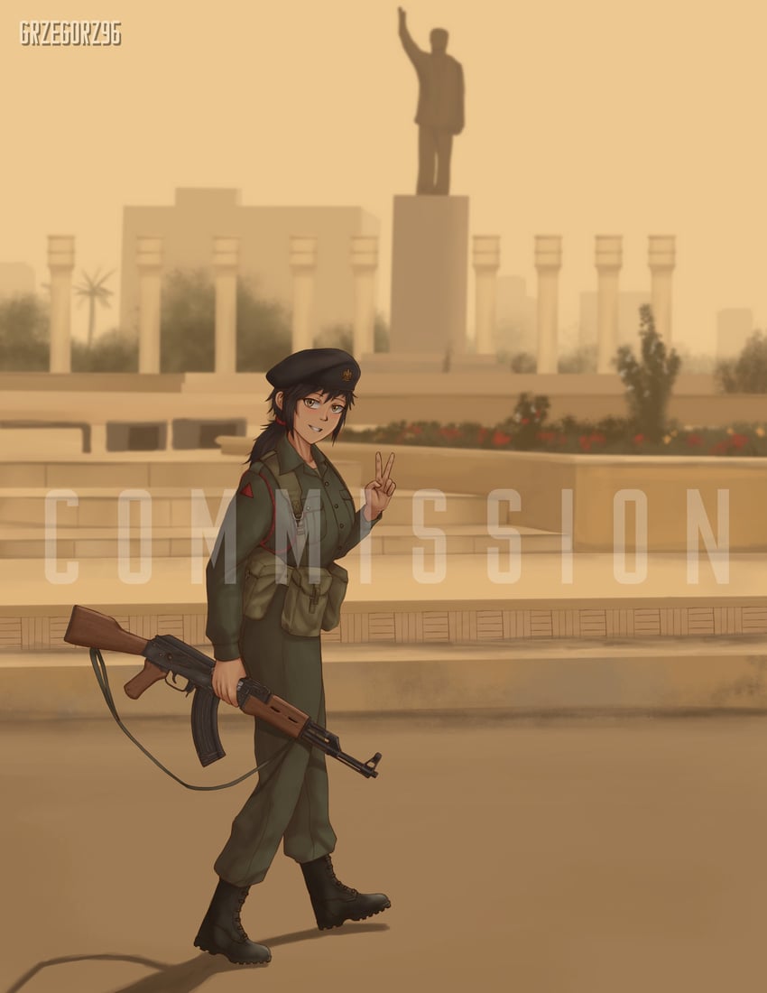 saddam hussein and samira (original) drawn by grzegorz1996
