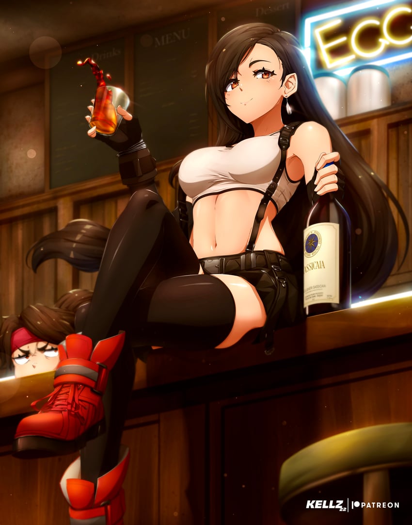 tifa lockhart and jessie rasberry (final fantasy and 2 more) drawn by kellzallday