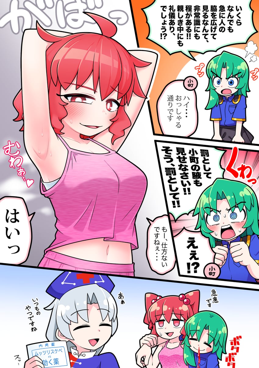 yagokoro eirin, shiki eiki, and onozuka komachi (touhou) drawn by solidus_(sword_cube)