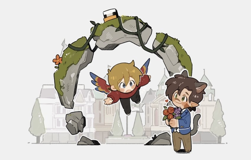 grian, goodtimeswithscar, and chicken (minecraft and 2 more) drawn by luminous_slime