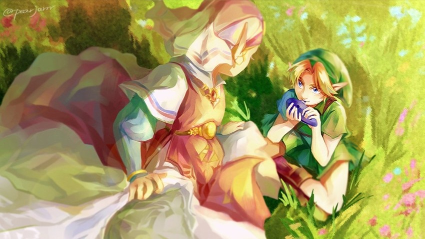 link, princess zelda, young link, and young zelda (the legend of zelda and 1 more) drawn by pearjarrr