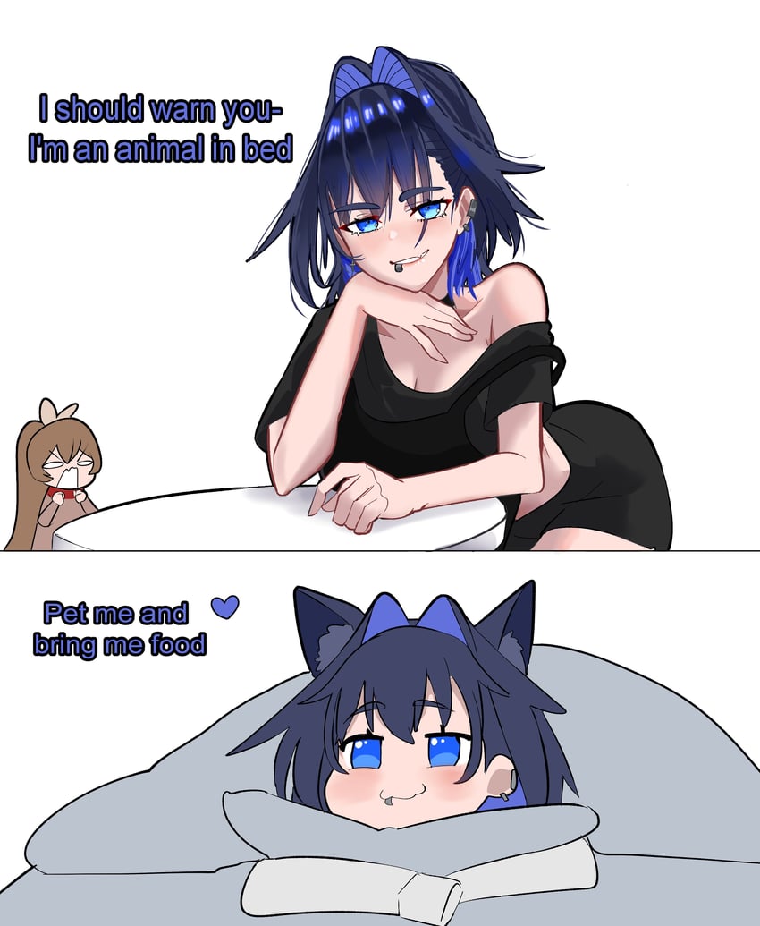 ouro kronii and nanashi mumei (hololive and 1 more) drawn by daaku_(koizumi_arata)