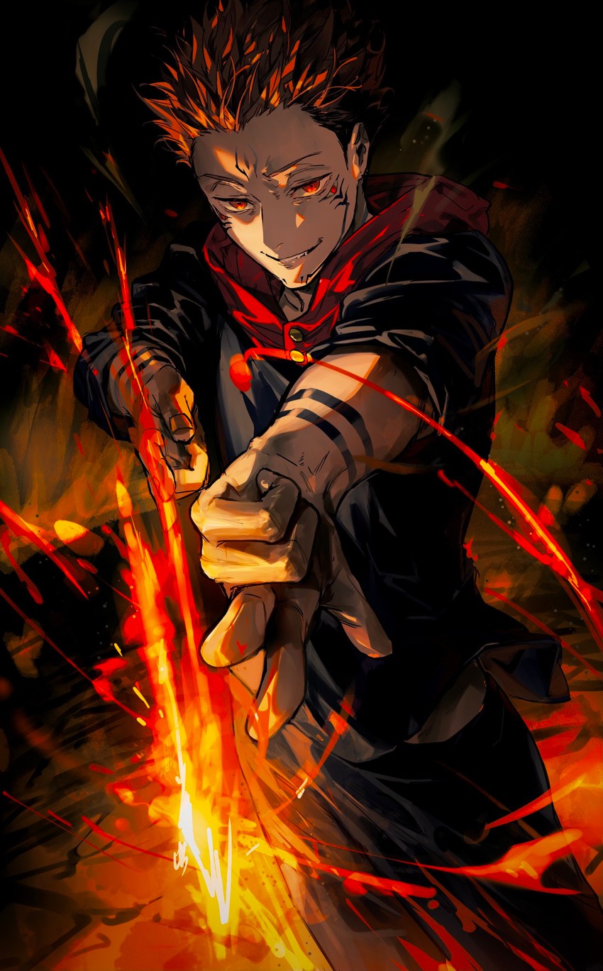 itadori yuuji and ryoumen sukuna (jujutsu kaisen) drawn by bikkusama