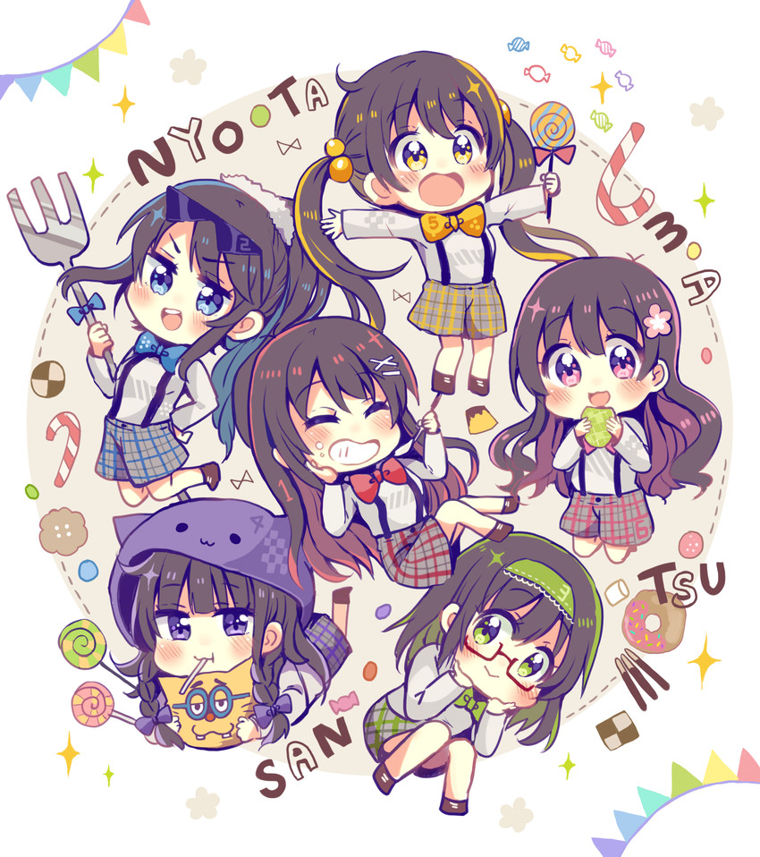 matsuno osomatsu, matsuno karamatsu, matsuno ichimatsu, matsuno jyushimatsu, matsuno choromatsu, and 1 more (osomatsu and 1 more) drawn by sakura_oriko