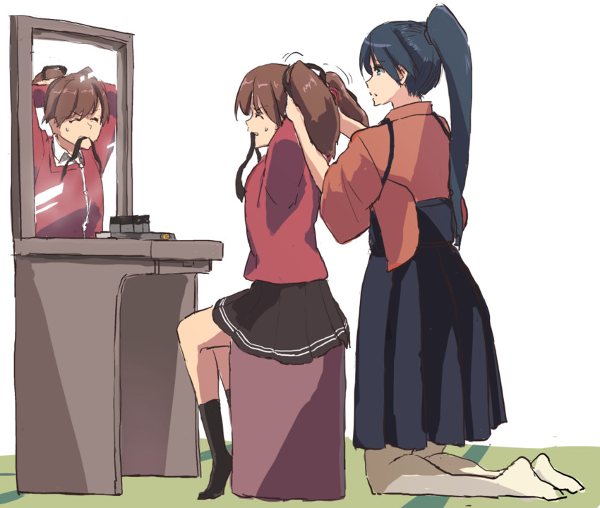 ryuujou and houshou (kantai collection) drawn by kunori_(tui0000)