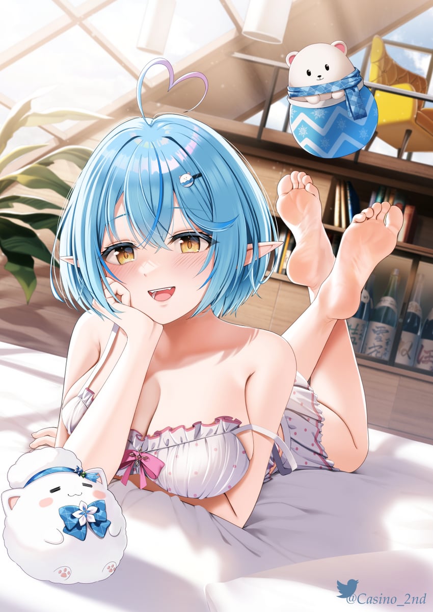 yukihana lamy, daifuku, and yukimin (hololive) drawn by casino_(casinoep)