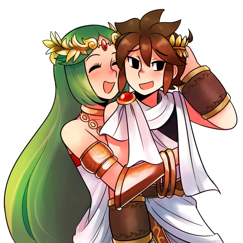 palutena and pit (kid icarus and 1 more) drawn by pie_(aipiepo)