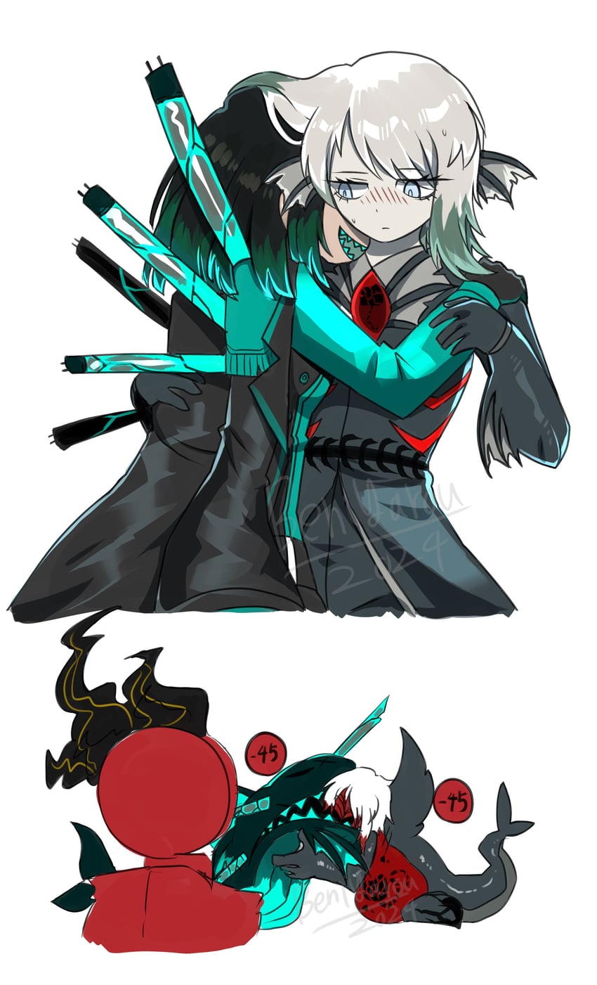 faust, ryoshu, dante, headless ichthys, and dream-devouring siltcurrent (project moon and 1 more) drawn by beniyarou