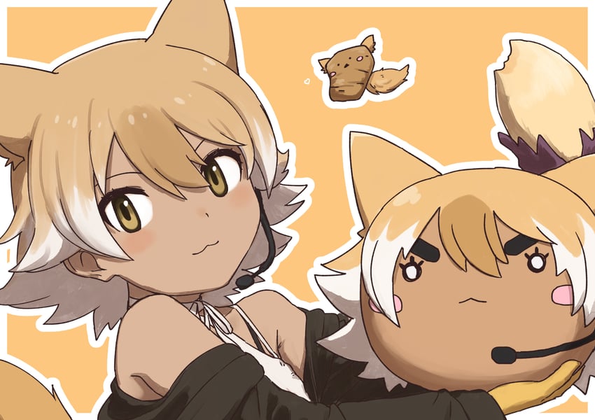 coyote and coyopotato (kemono friends and 1 more) drawn by rumenia_(ao2is)