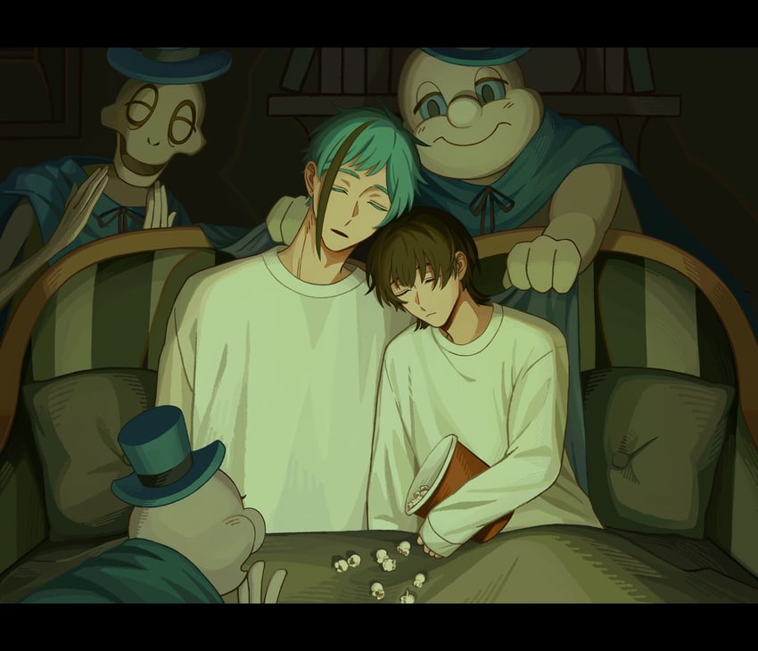 floyd leech and yuu (twisted wonderland) drawn by n0_2434