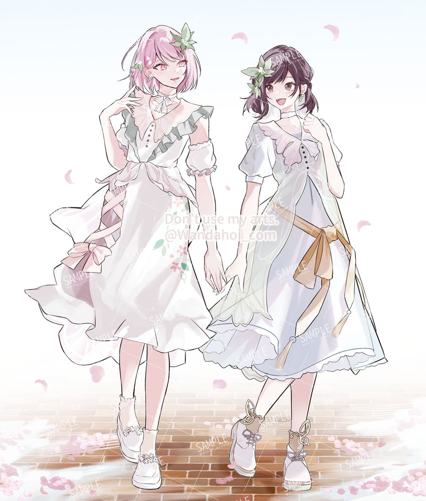 shinonome ena and akiyama mizuki (project sekai) drawn by miku_rinren