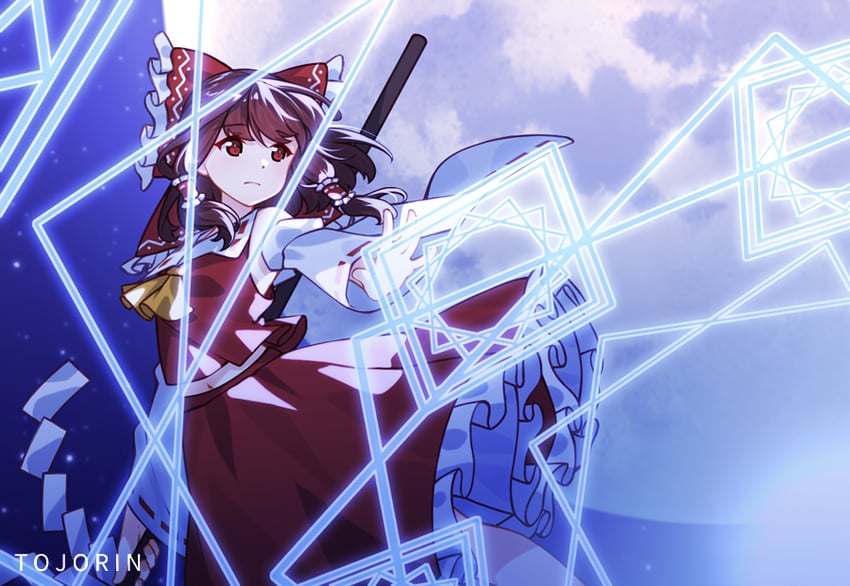 hakurei reimu (touhou and 1 more) drawn by tojorin