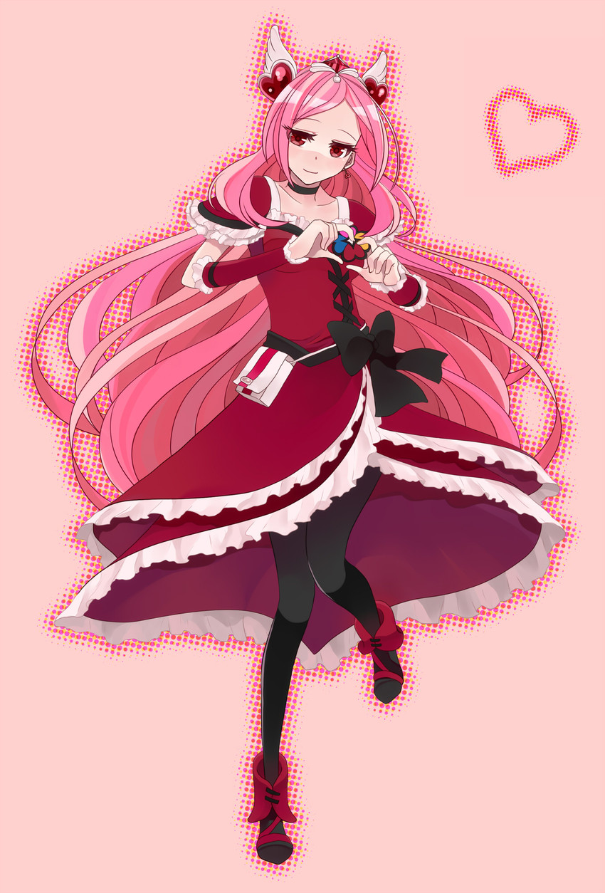 higashi setsuna and cure passion (precure and 1 more) drawn by sasamaru_chimaki