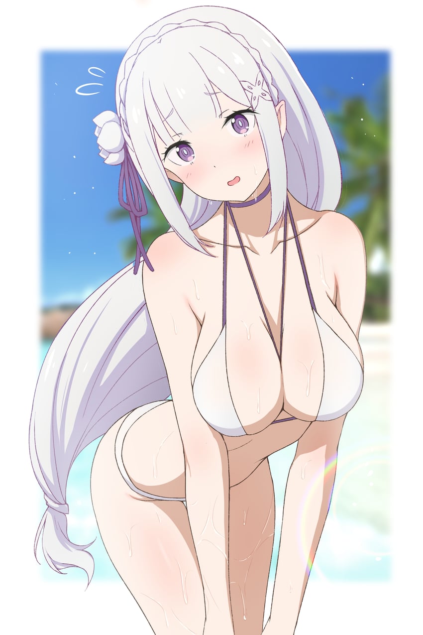 emilia (re:zero kara hajimeru isekai seikatsu) drawn by muke_(fz064)