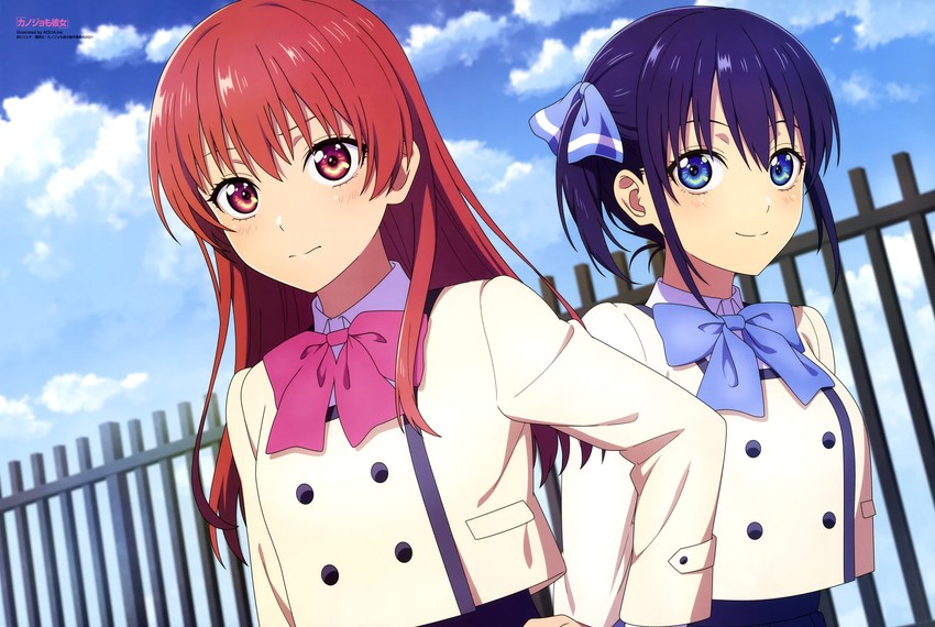 minase nagisa and saki saki (newtype and 1 more) drawn by aquastar_inc.