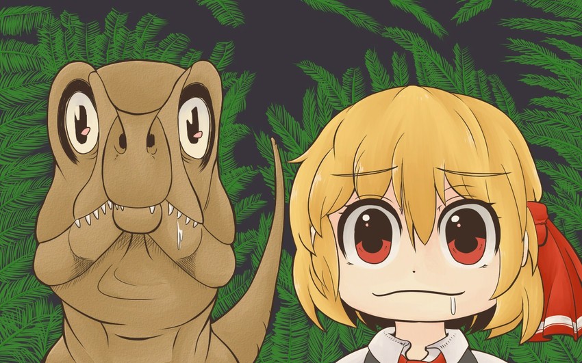 rumia and gon (touhou and 1 more) drawn by oibosi