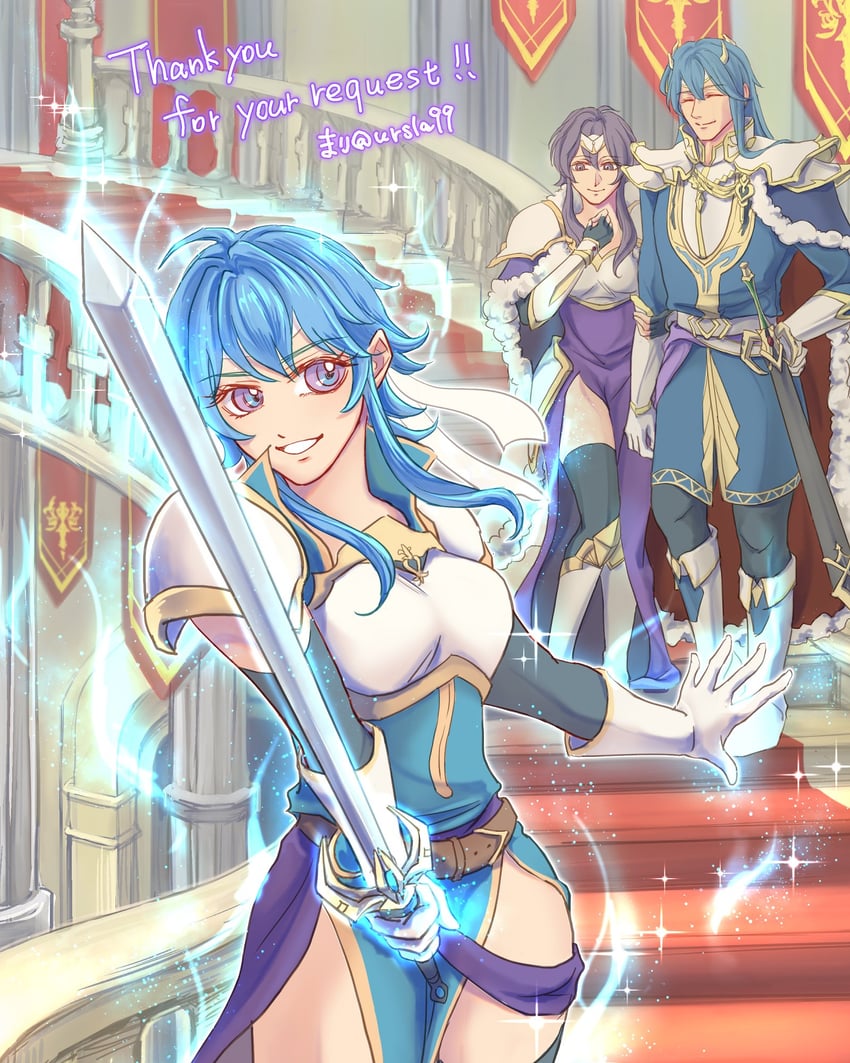 seliph, larcei, and selia (original and 2 more) drawn by ursla99