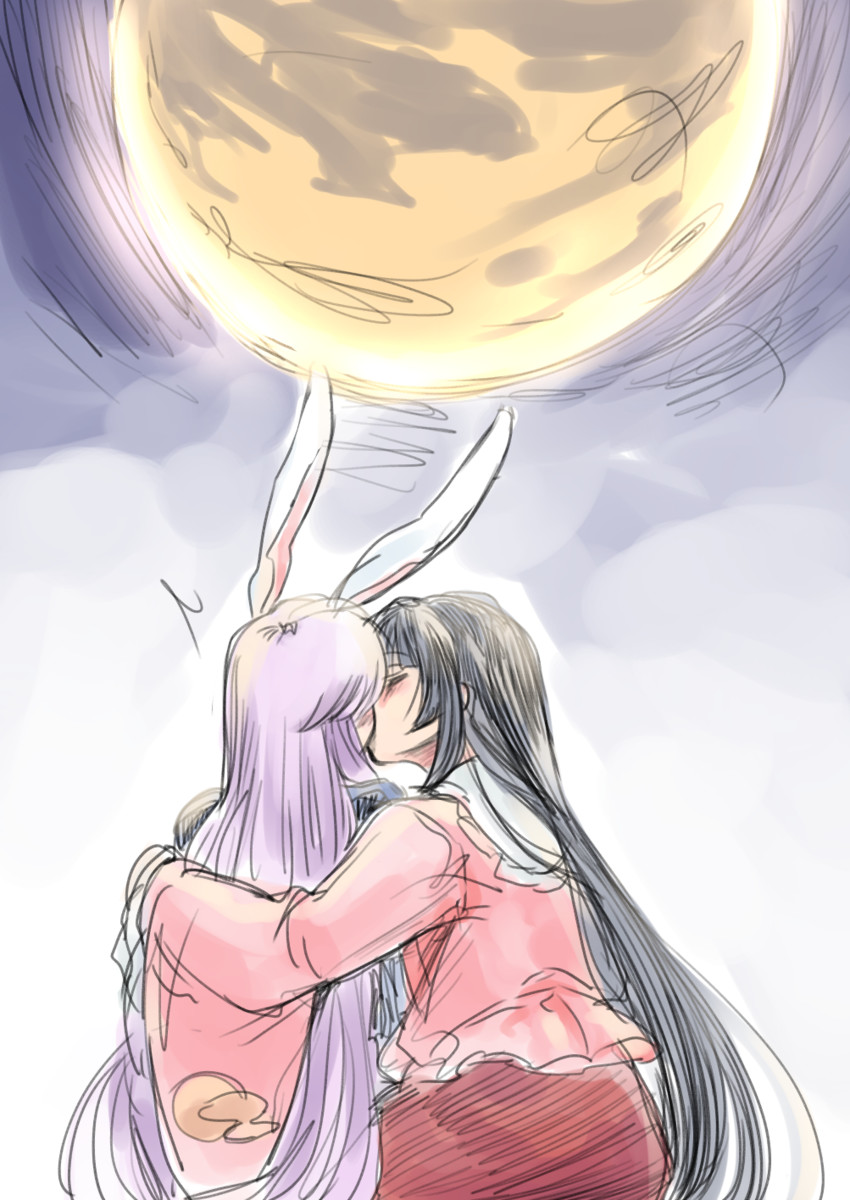 reisen udongein inaba and houraisan kaguya (touhou) drawn by mana_(tsurubeji)