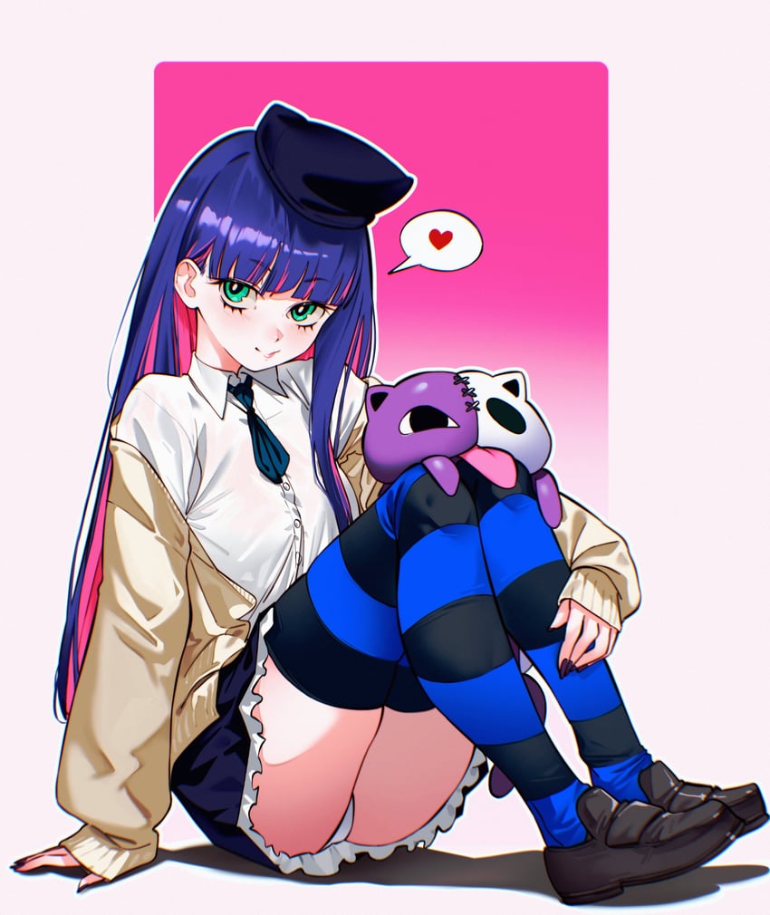 stocking and honekoneko (panty & stocking with garterbelt) drawn by cesar_art456