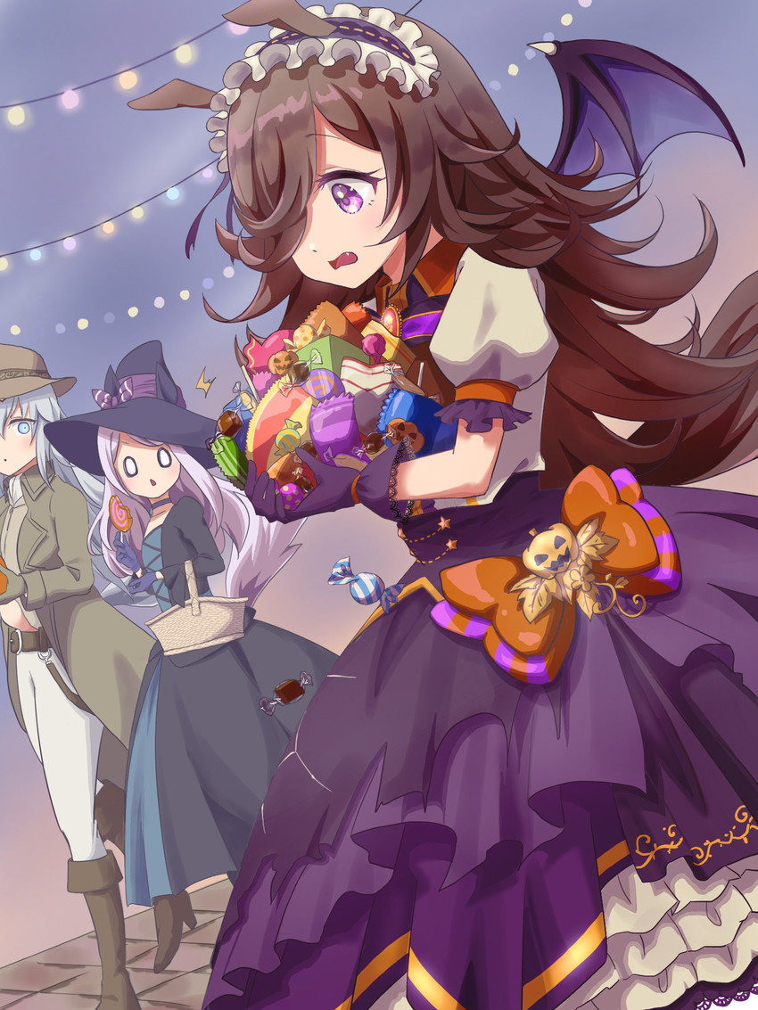 mejiro mcqueen, oguri cap, and rice shower (umamusume) drawn by hoshinopurin