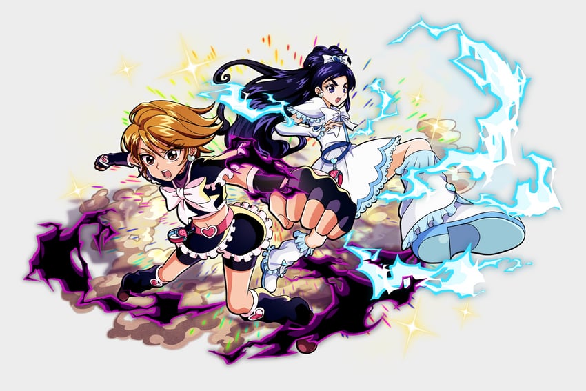 misumi nagisa, yukishiro honoka, cure black, and cure white (precure and 1 more) drawn by sonotaoo