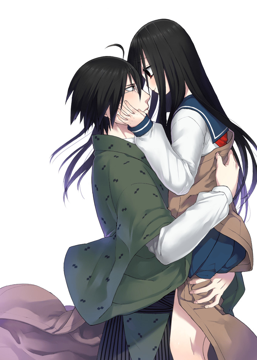 itoshiki nozomu and komori kiri (sayonara zetsubou sensei) drawn by momo_uzura