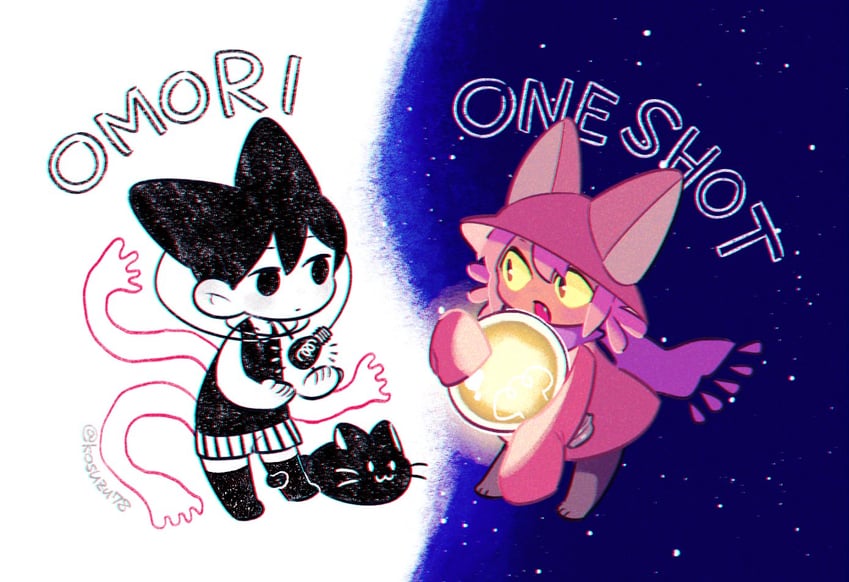 omori, mewo, and niko (omori and 1 more) drawn by mitsubachi_koucha