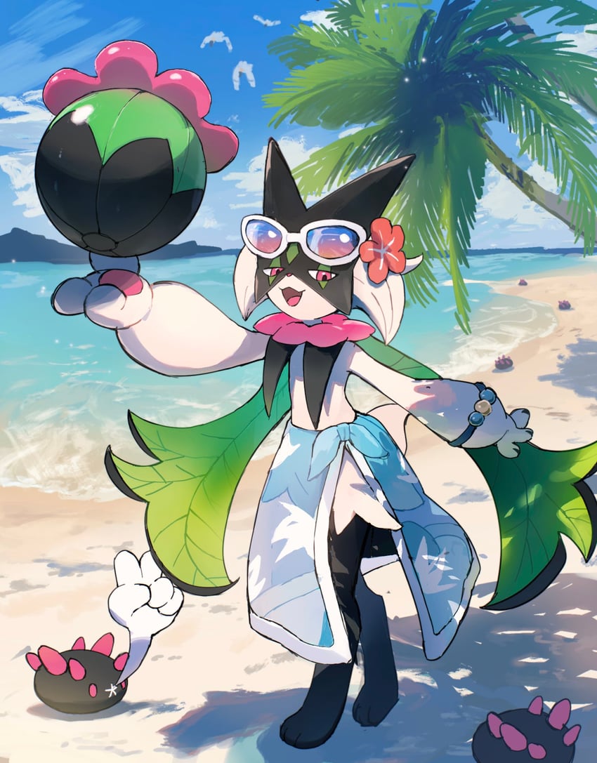 meowscarada, wingull, and pyukumuku (pokemon and 1 more) drawn by moufuillust