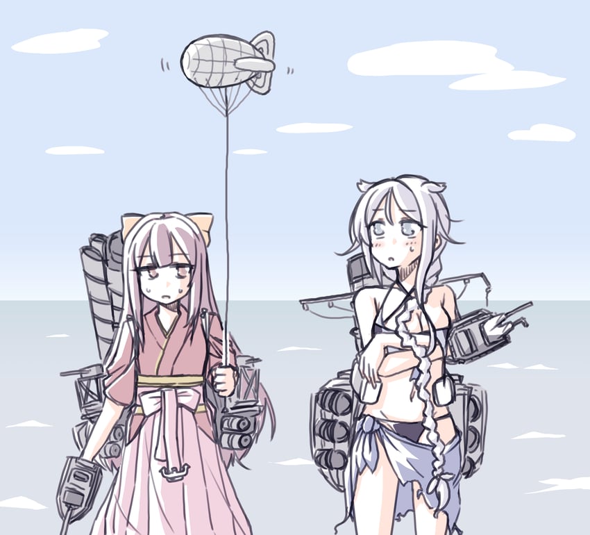 kamikaze, umikaze, and umikaze kai ni (kantai collection) drawn by tatahai