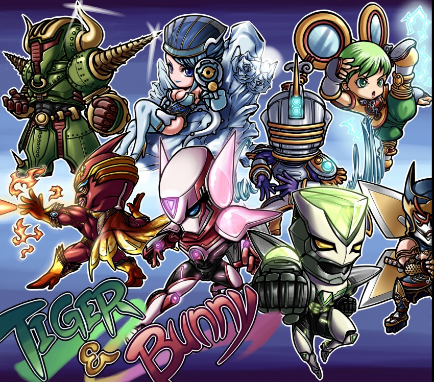 barnaby brooks jr., kaburagi t. kotetsu, ivan karelin, huang pao-lin, karina lyle, and 10 more (tiger & bunny) drawn by keng0504