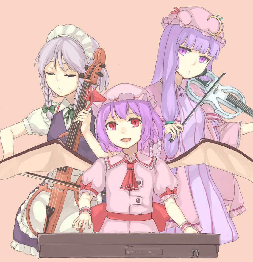 remilia scarlet, izayoi sakuya, and patchouli knowledge (touhou) drawn by peroncho