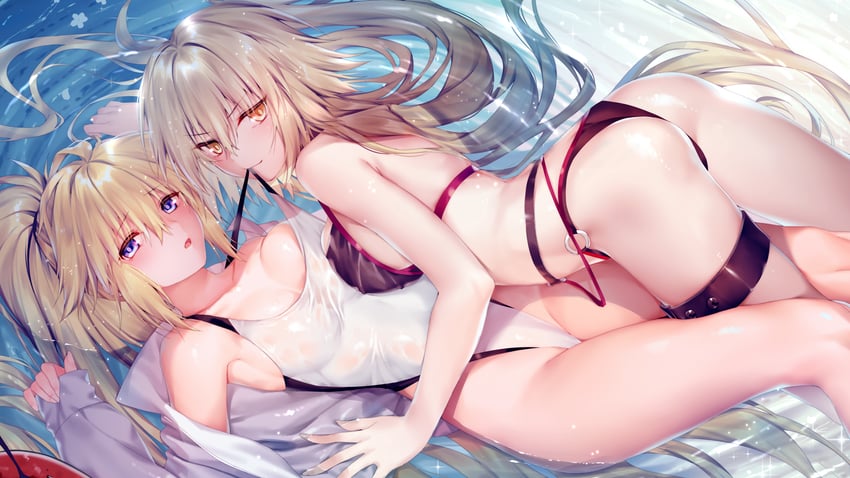jeanne d'arc alter and jeanne d'arc (fate and 1 more) drawn by obiwan