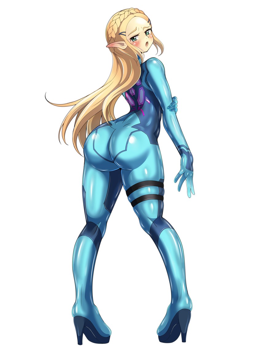 princess zelda and samus aran (the legend of zelda and 2 more) drawn by shoukin500