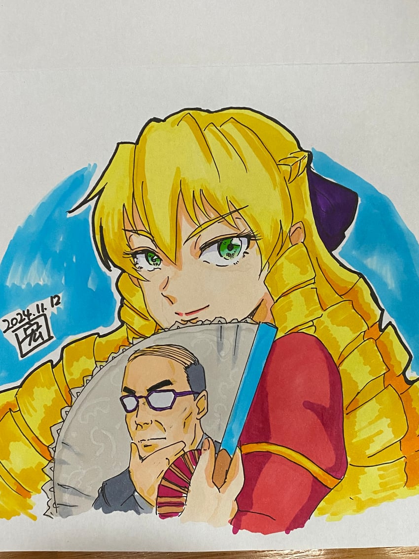 grace auvergne and tondabayashi kenzaburou (akuyaku reijou tensei ojisan) drawn by user_xdet3344