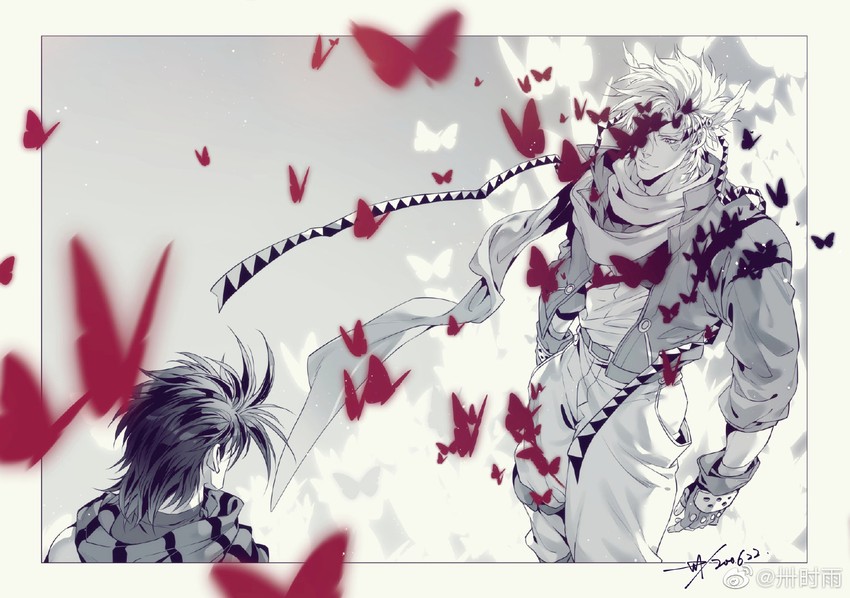 joseph joestar and caesar anthonio zeppeli (jojo no kimyou na bouken and 1 more) drawn by sashiyu