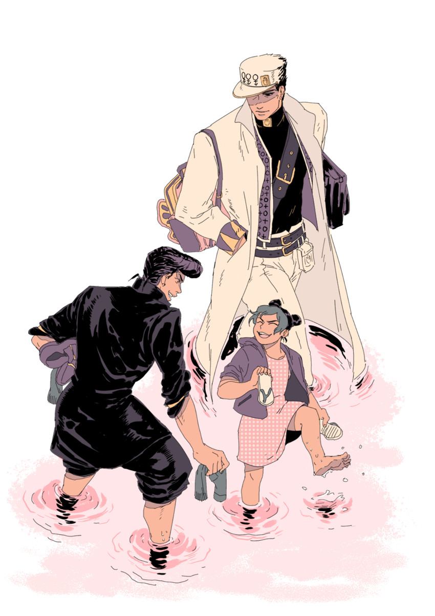 kujo jotaro, kujo jolyne, and higashikata josuke (jojo no kimyou na bouken and 2 more) drawn by choo